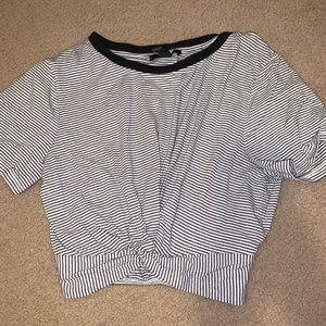 Striped cropped shirt
